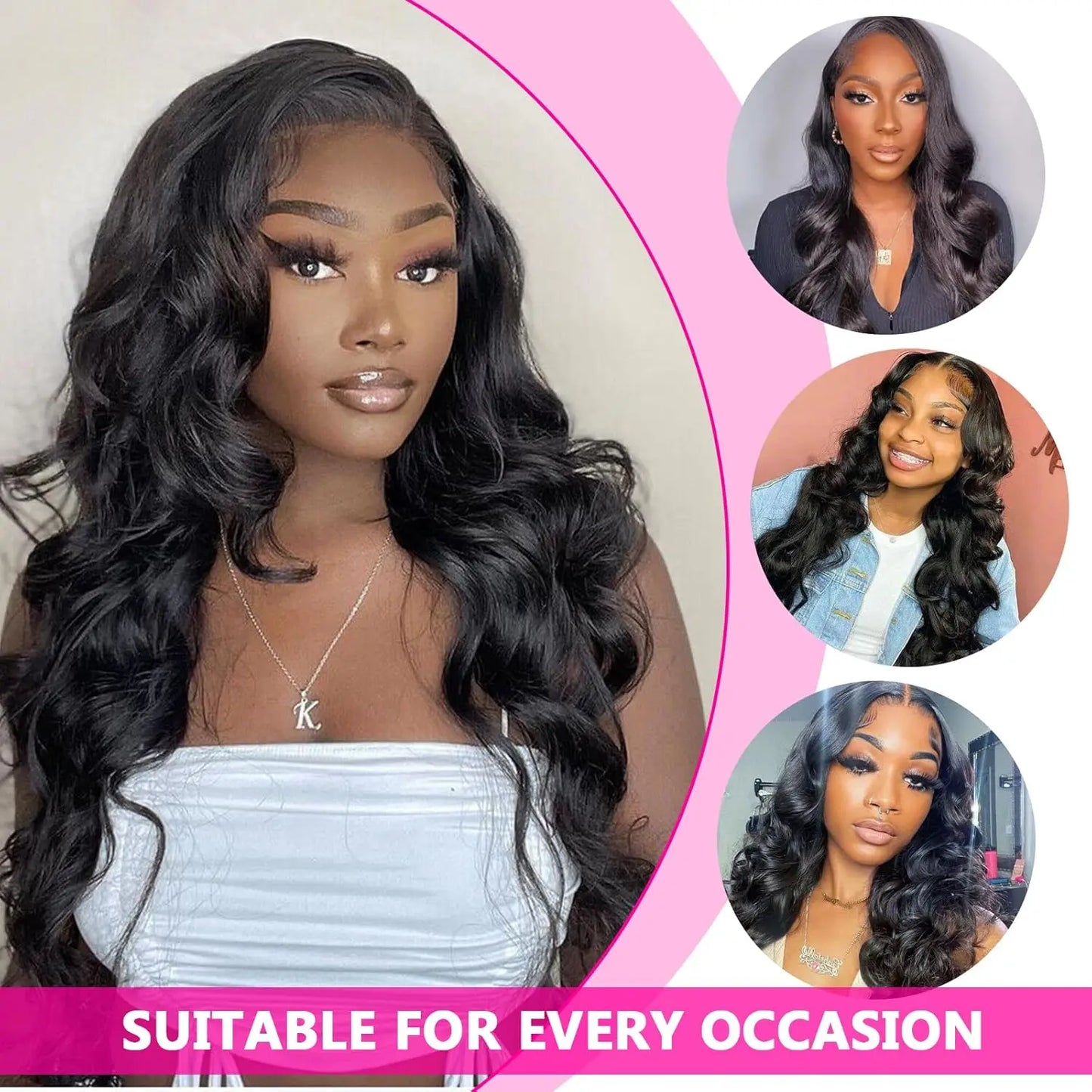 180 Density 36 38Inch Wig Human Hair For Women 13x4 Body Wave Lace Front Wig 13x6 Body Wave Lace Frontal Wig Brazilian Hair