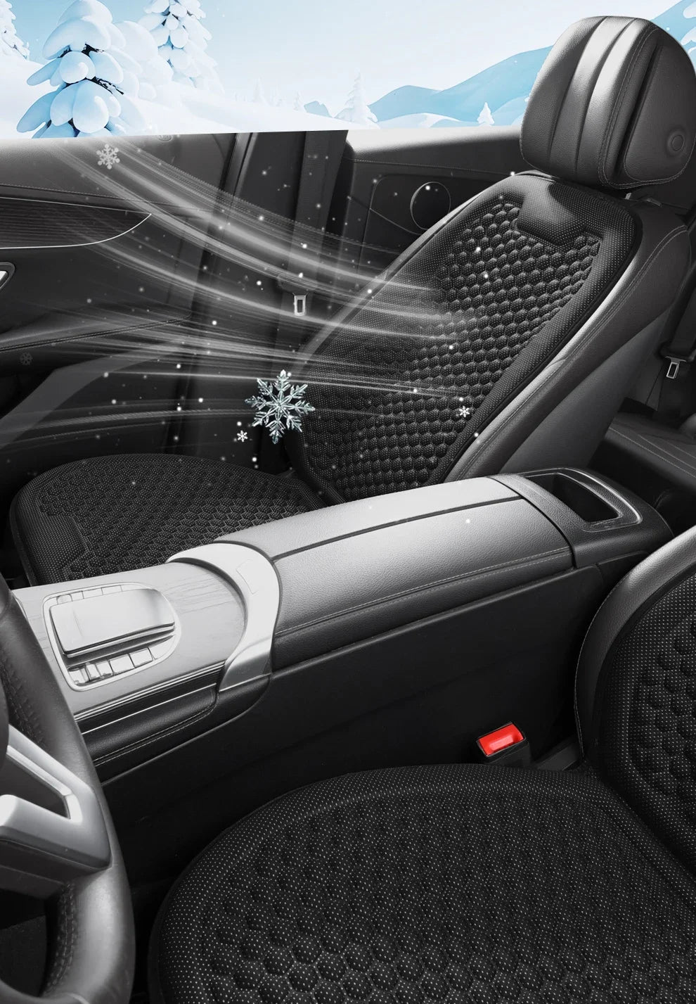 Breathable Comfortable Summer Cool Ice Silk Car Seat Cushions with 3D Spherical Protrusions Soft for Most Cars