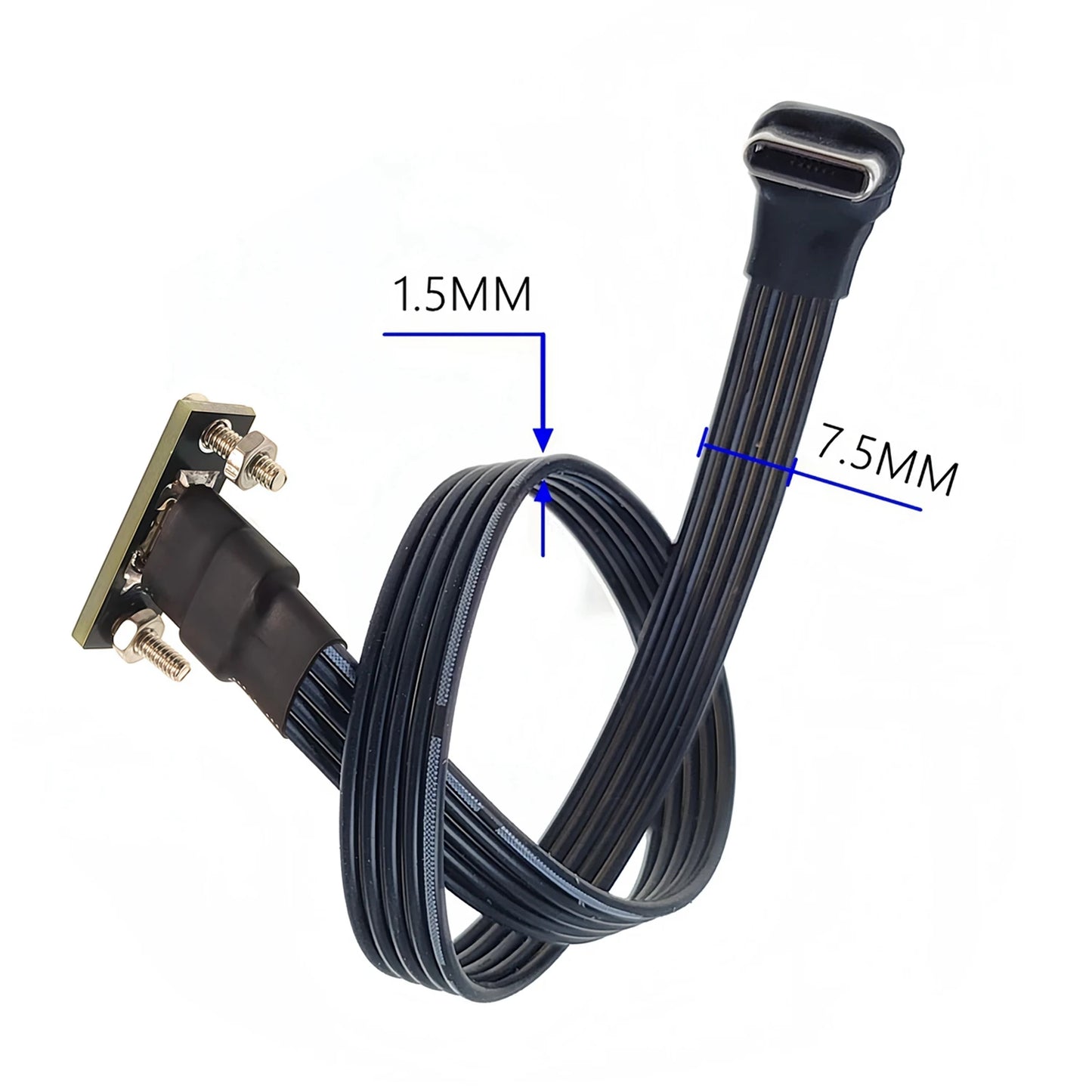 5CM 10CM 20CM 30CM 50CM 100CM USB 2.0 Type C to Type C Extension Cable 90° Adapter FPC FPV Band Flat USB C Cable 3A 5CM-100CM