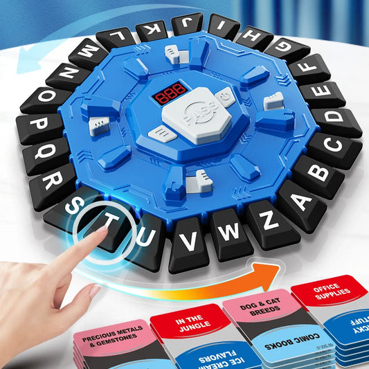 Word Game Family Board Game with Digital Display Timer and 2 Categories Modes Fun Fast-Paced 24-Letter Game for Learning Party I