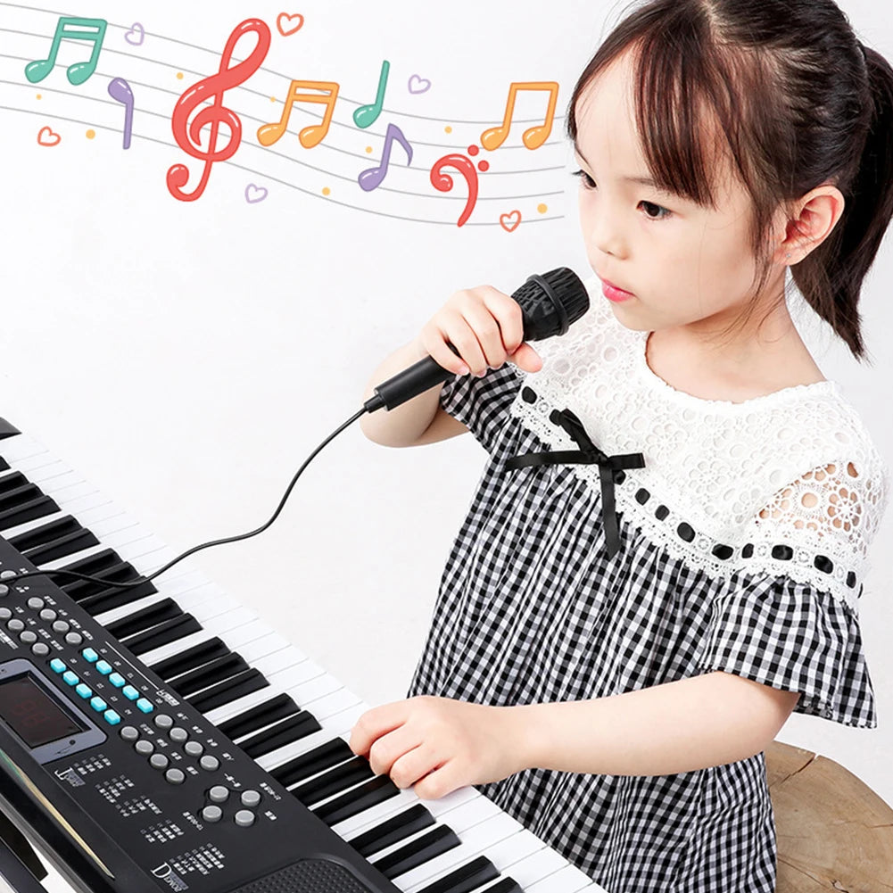 Professional Electric Piano 61 Keys Digital Electronic Piano with Microphone Adults Kids  Musical Instrument