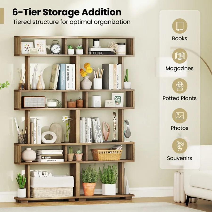 6Tier Bookcase with AntiTipping Kit