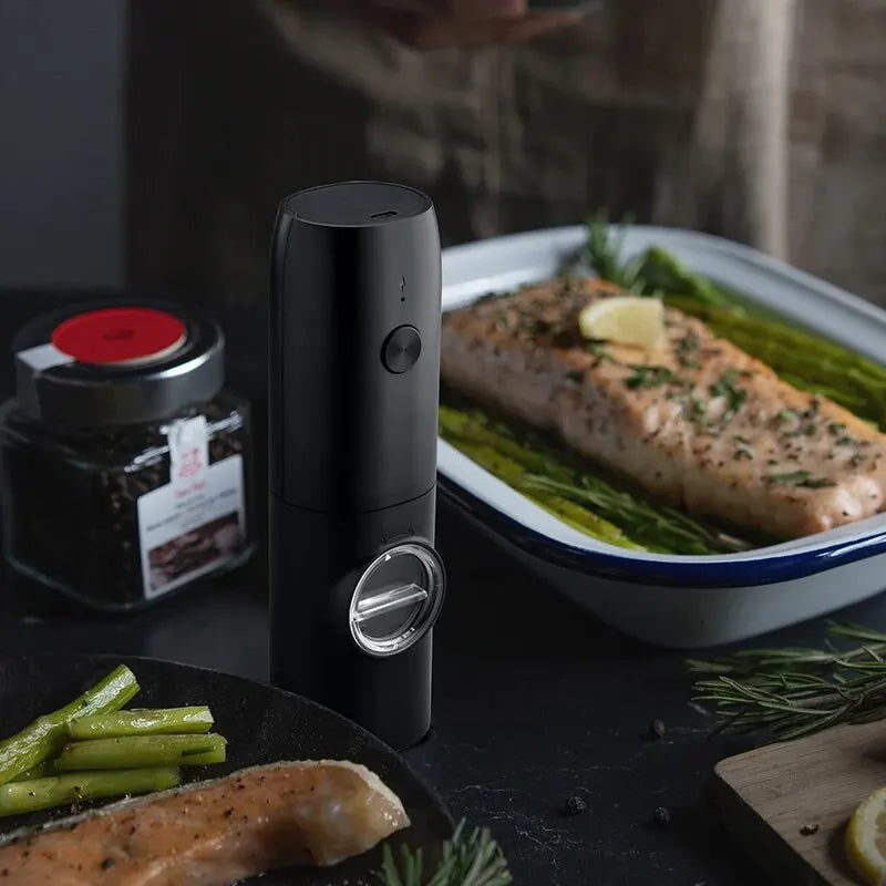 Rechargeable USB Electric Automatic Salt and Pepper Grinder Set Gravity Spice Mill Adjustable Spices Grinder Kitchen Tools