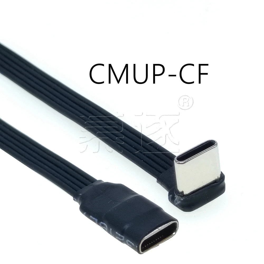 5CM 10CM 20CM 30CM 50CM 100CM USB 2.0 Type C to Type C Extension Cable 90° Adapter FPC FPV Band Flat USB C Cable 3A 5CM-100CM