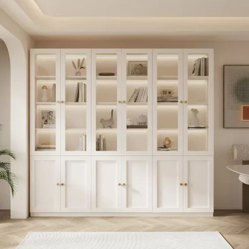Hot Selling Home Wooden Furniture Modern Wood Board Bookcase with Doors and Drawers Custom Study Bookshelf Shelf storage Home fu