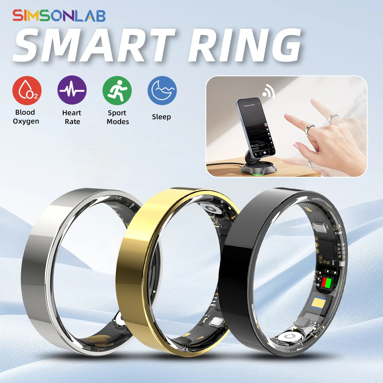 2025 New Health Smart Ring For Android IOS BT Call Heart Rate Blood Pressure Monitor 5ATM Waterproof Men Women For Xiaomi Gift