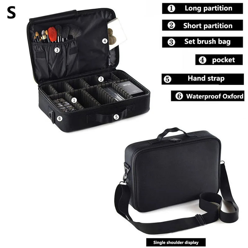 New Oxford Makeup Bag For Women Professional Large Capacity  Travel Cosmetic Case Waterproof Manicure Makeup Toolbox