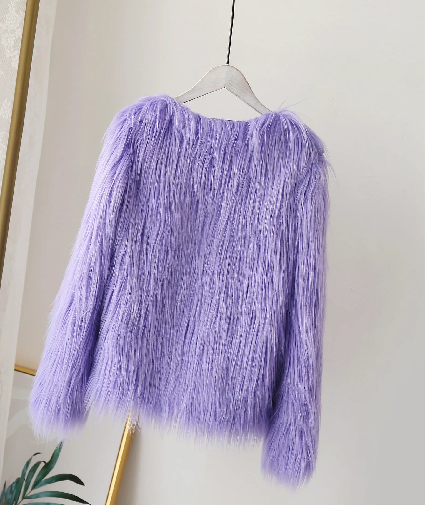Fur Coat Children Girl Autumn Winter New Solid Color Round Neck Warm Go with Everything  Fashion Casual Brief Active