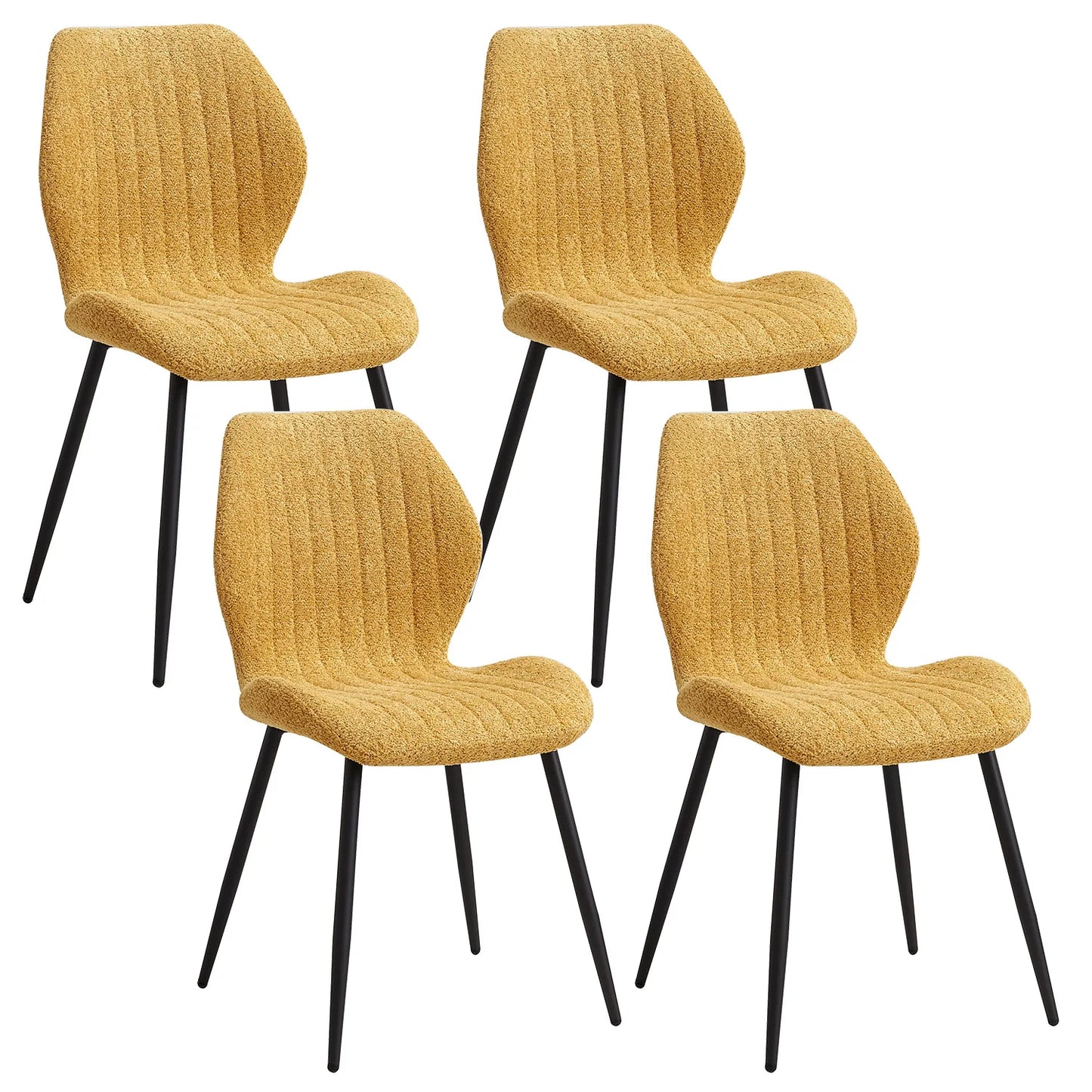 4Pcs/Set Modern Dining Chairs Padded Seat Iron Legs Nordic Minimalist office Chairs For Kitchen Living/Dining Room Restaurant