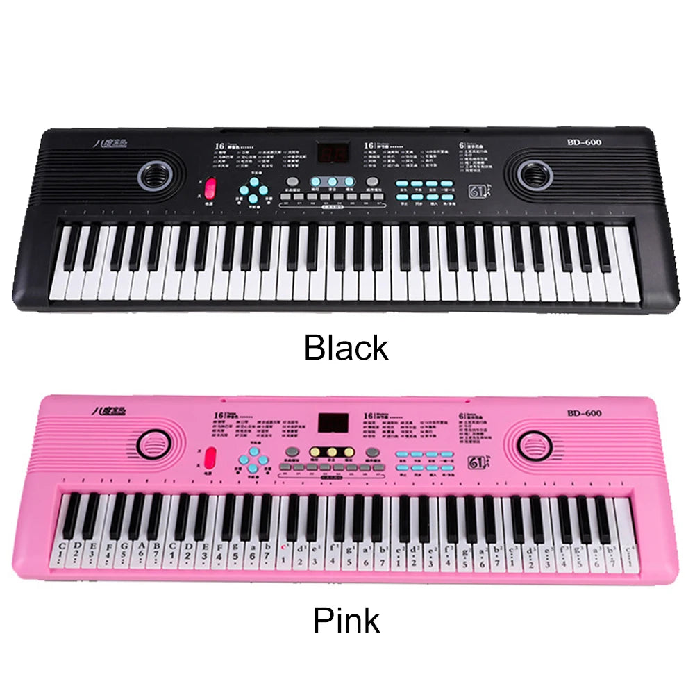 Professional Electric Piano 61 Keys Digital Electronic Piano with Microphone Adults Kids  Musical Instrument