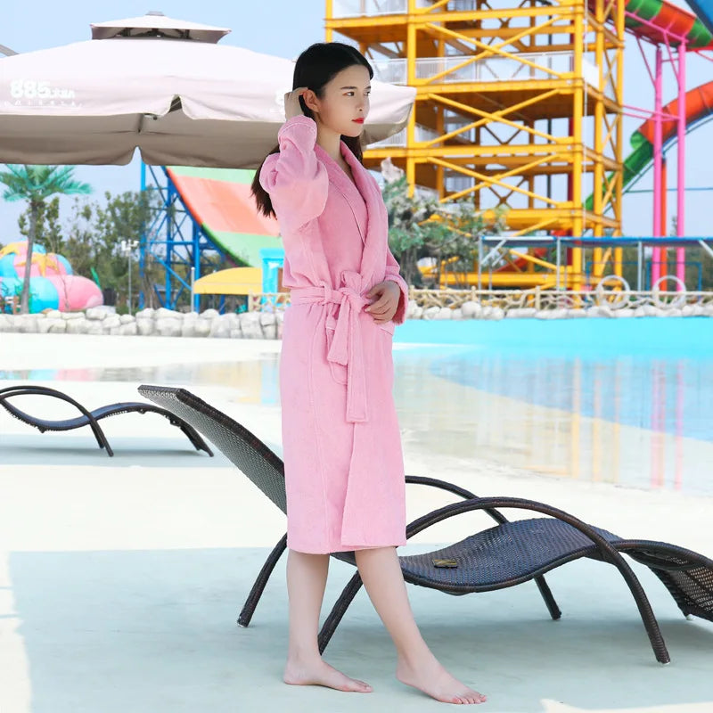 Bathrobe Men Winter Thick Warm Long Bathrobe Plus Size Towel Fleece Soft Nightgowns Bridesmaid Kimono Bath Robes Dressing Gown