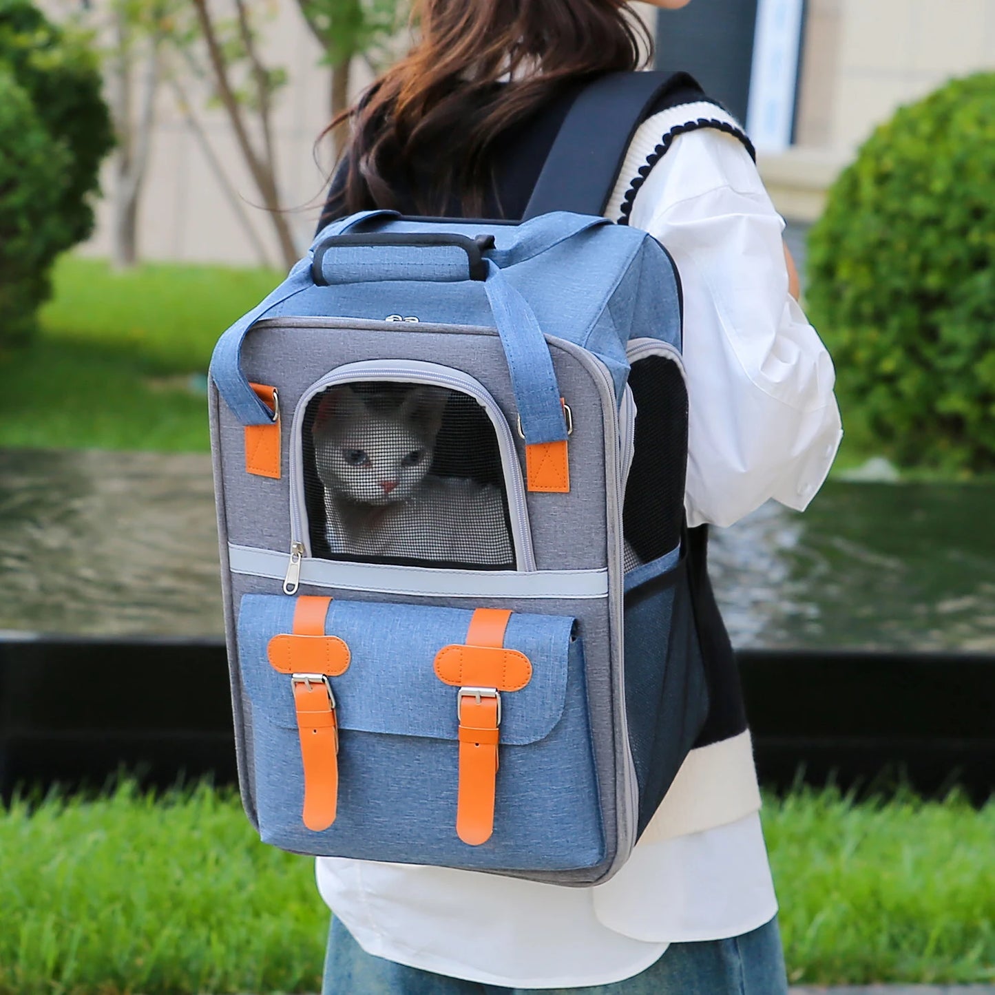 Portable Travel Pet Backpack , Dogs and Cats Travel Portable Back Bag, Large capacity, Pet Carrier Bag for Cats and Dogs,Portabl