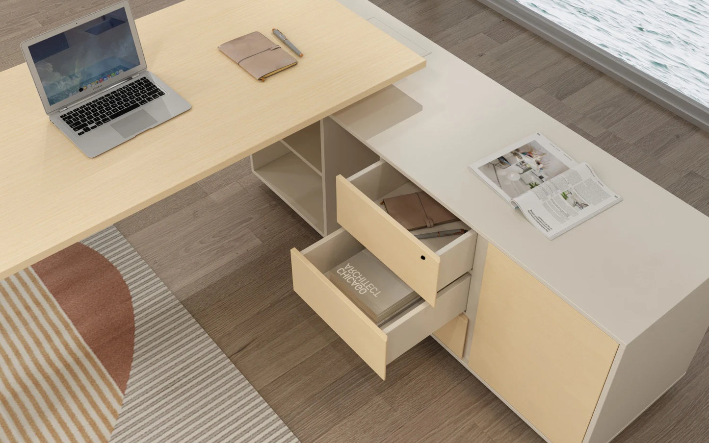 Modern Pc Laptop  Working Table Executive Office Desk With Cabinet Single Computer Desk for Office