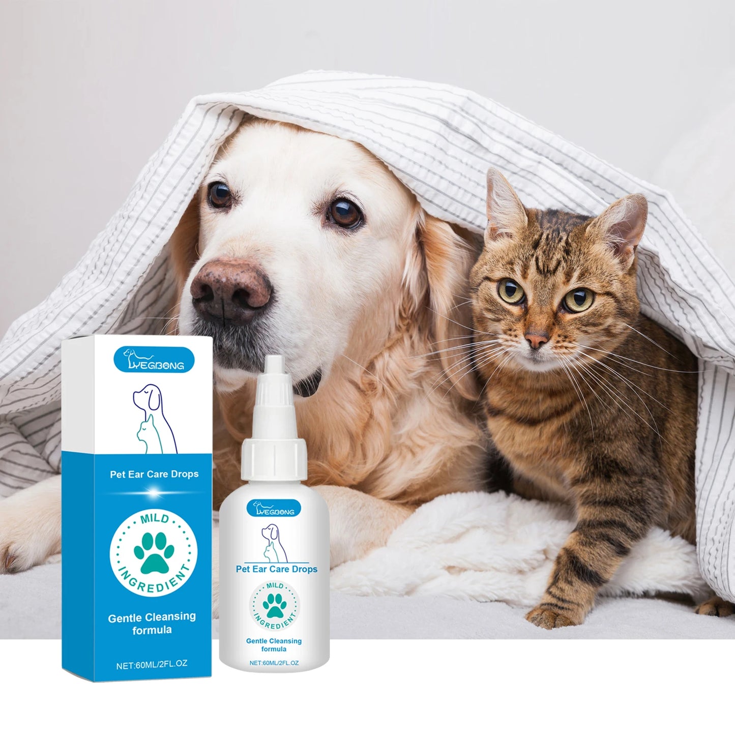 Pet Ear Care Drops for Dag Cat Gently Clean the Ears Remove Ear Mites Relieve Itching Reduce Odor Prevent Dryness Pet Ear Care