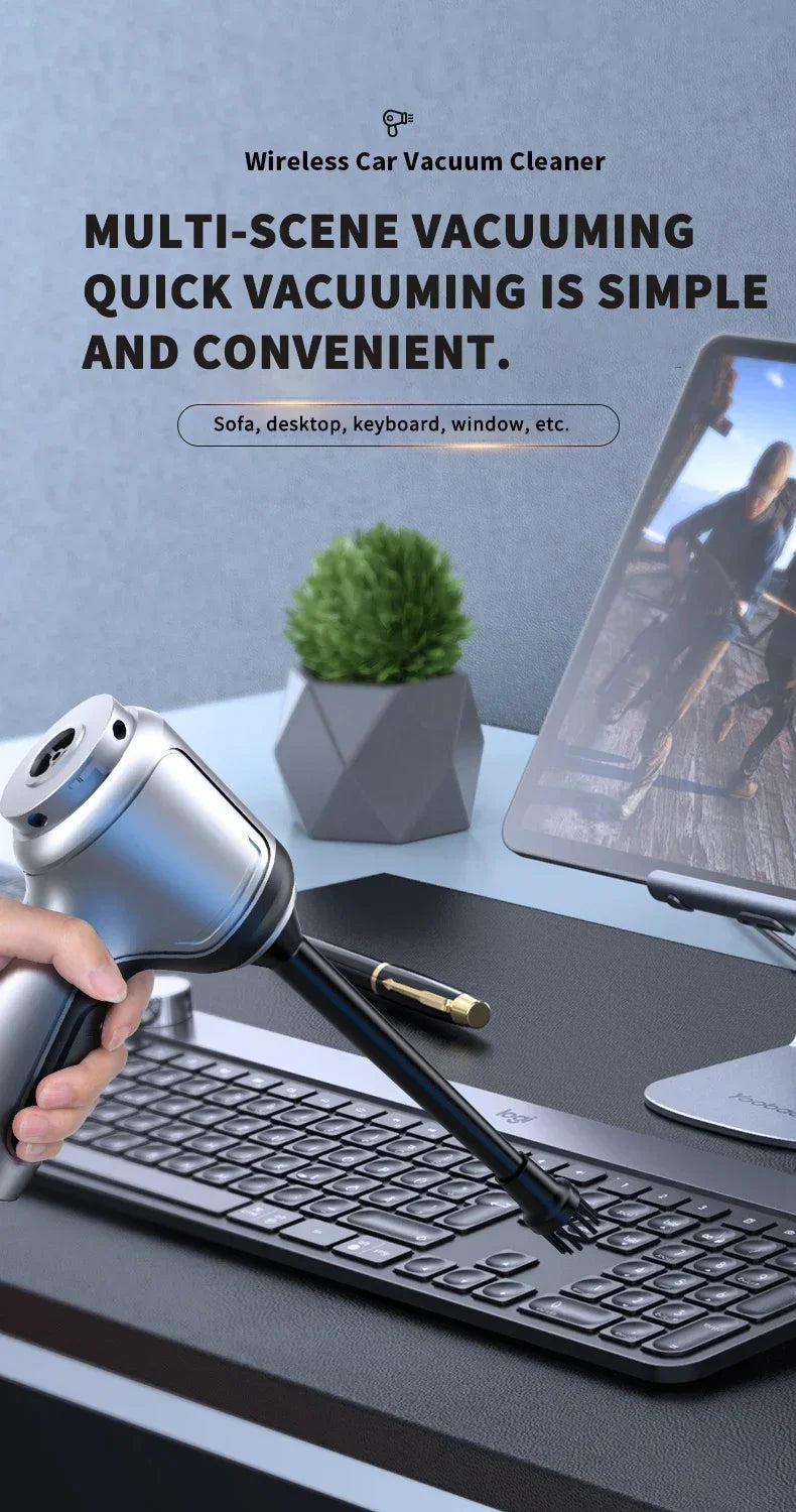 Car Wireless Vacuum Cleaner Strong Suction Handheld Wet Dry Auto Vacuum Home & Car Dual Use Mini Vacuum Cleaner Home Appliance