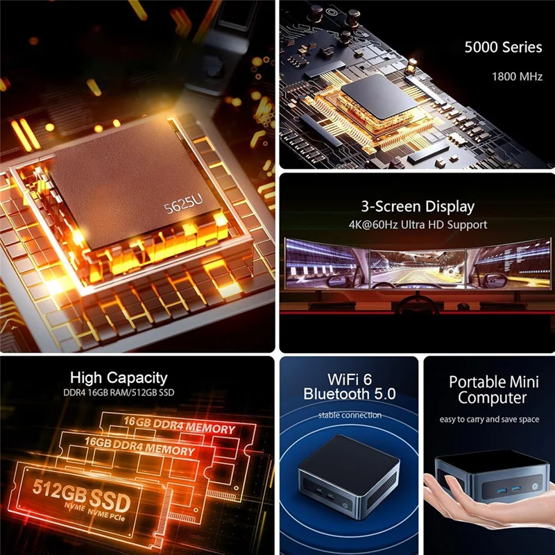 ELECT-Popular Games Easy To Play, 8K Mini Computer For Home And Office, Mini Console Game Host Computer