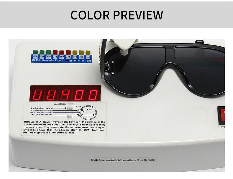 SHAUNA Oversized Women Goggle Sunglasses Trending Men One-Piece Mirror Shades UV400
