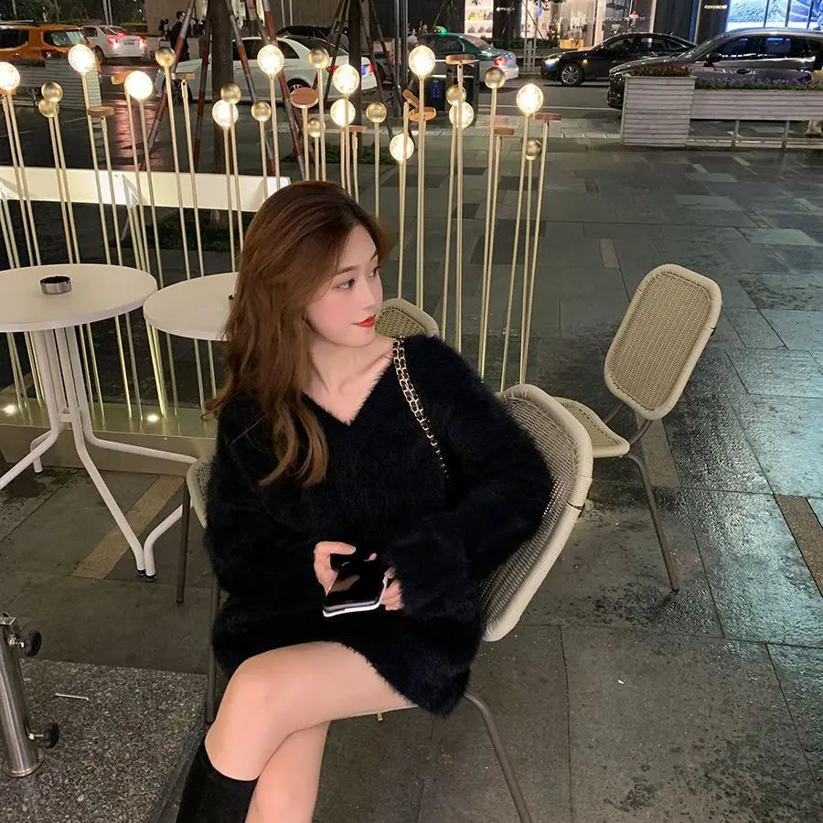 Pullovers Women Tender Loose Harajuku Chic Stylish Femme Korean Style Student Soft Elegant Aesthetic All-match Friends Casual