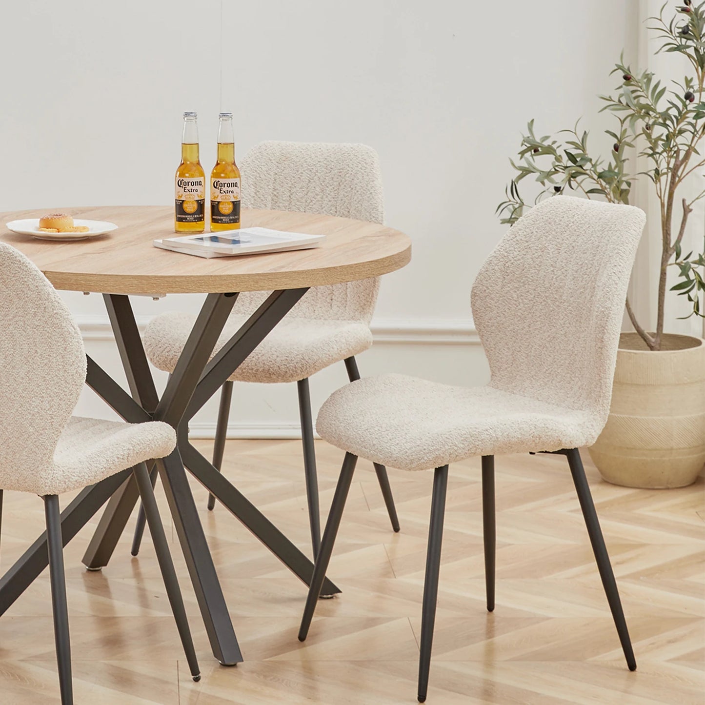 4Pcs/Set Modern Dining Chairs Padded Seat Iron Legs Nordic Minimalist office Chairs For Kitchen Living/Dining Room Restaurant