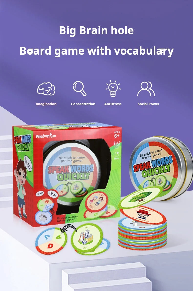 Children's Toys Spell English Word Game Card Quickly Say Words Interactive Board Game English Literacy Card