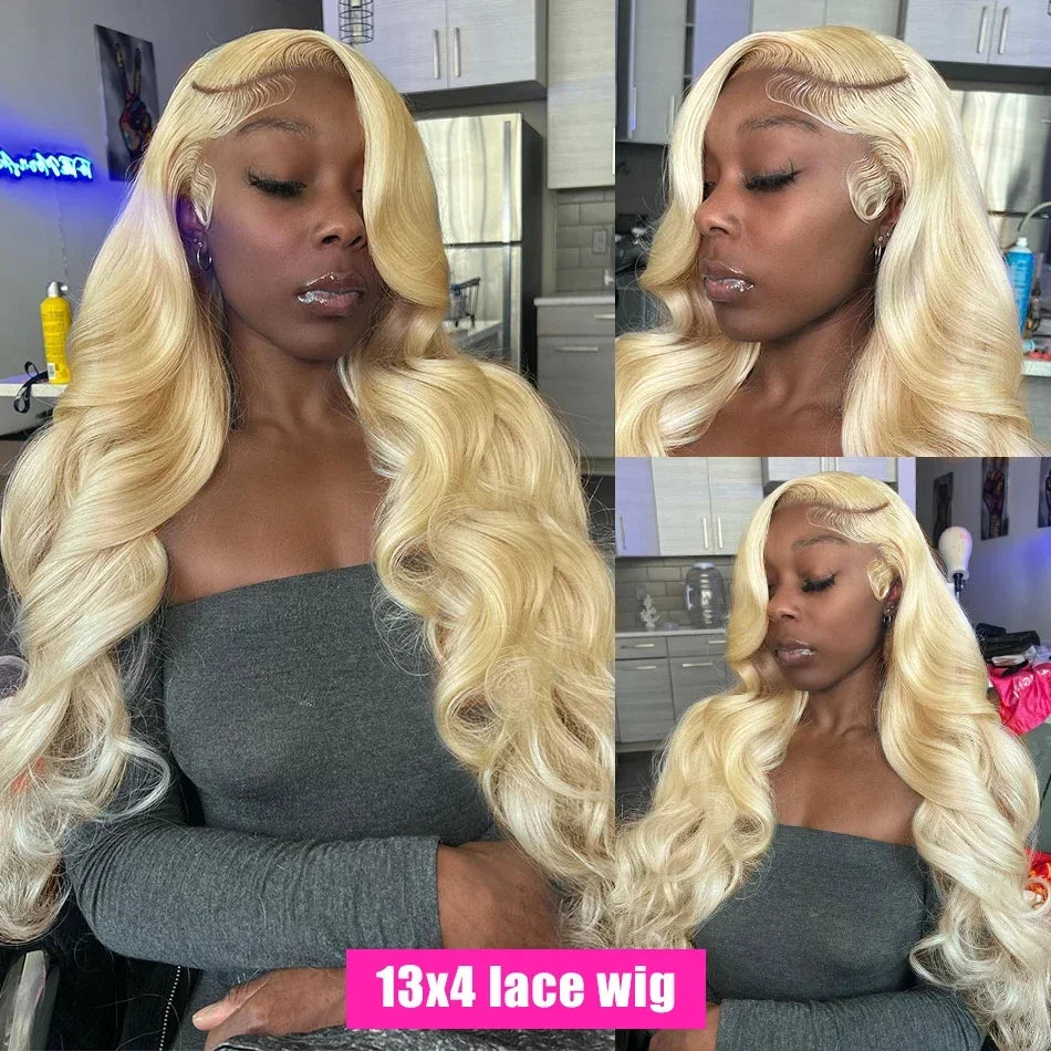Blonde 613 HD Lace Frontal Wigs Human Hair 13x6 Loose Body Wave Colored 100% Brazilian 30 Inch Choice For Women Cheap On Sale