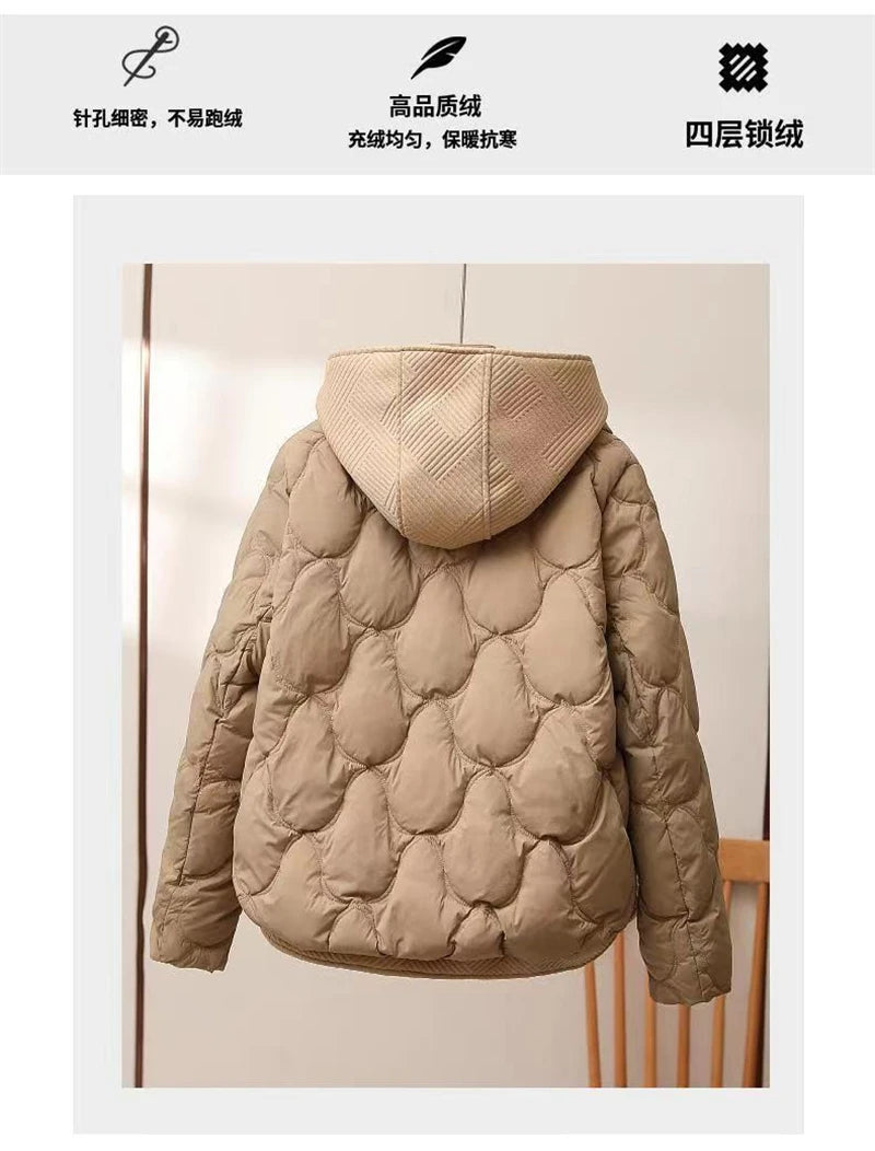 2025 Fashion Coats Korean Style Loose Cropped Coat Women Jacket Women Parkas Warm Puffer Jackets Casual Coat New Winter Clothes