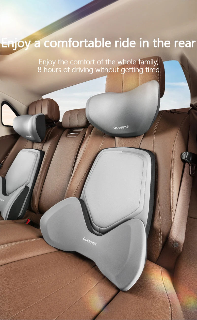 Car Headrest Pillow Auto Neck Cushion Car Back Lumbar Waist Pillow Slow Rebound Guard Head Support for Universal Car Supplies