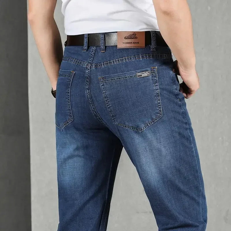 Jeans for Men Work Wear Male Cowboy Pants 2025 Fashion Trousers High Quality Original Classic Straight with Pockets New in Baggy