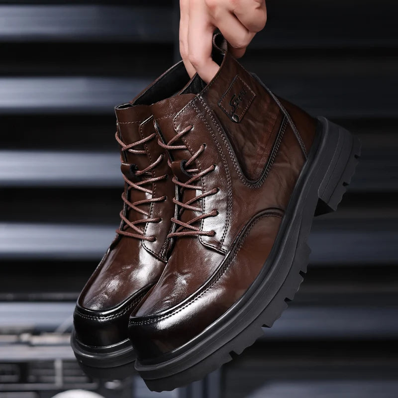 2025 Autumn Boots Men's British Style Workwear Shoes Casual Popular Men's And Women's High-Top All-Match Men's Shoes