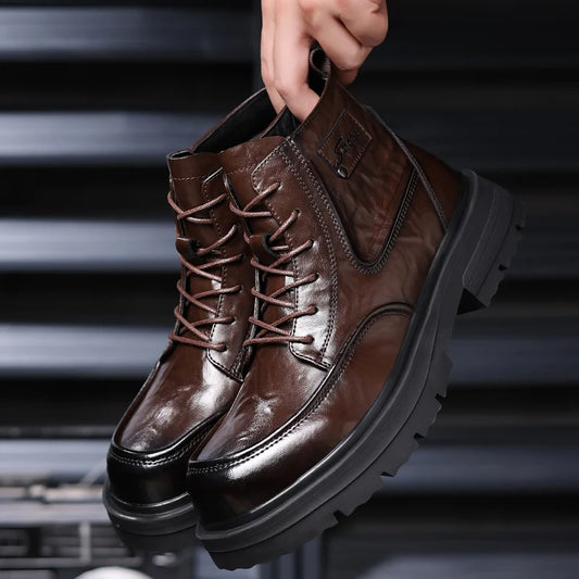2025 Autumn Boots Men's British Style Workwear Shoes Casual Popular Men's And Women's High-Top All-Match Men's Shoes