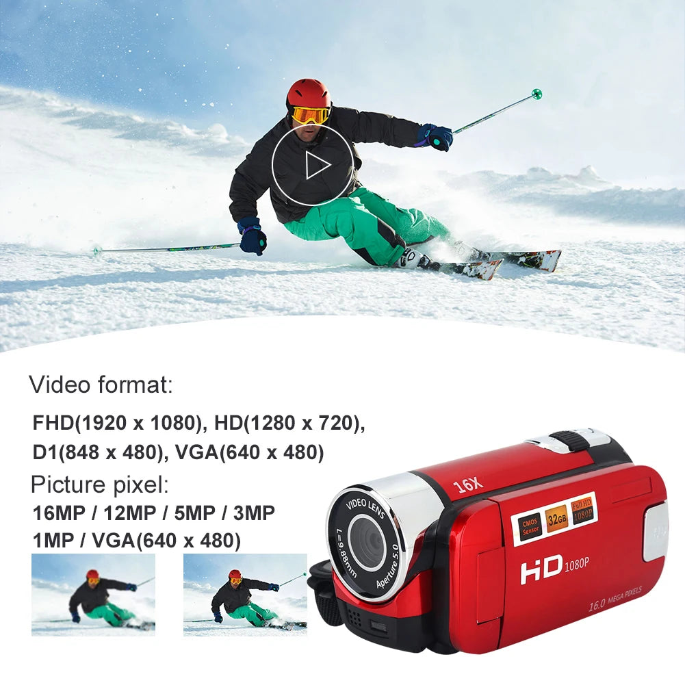 DV Camera Digital Camcorder HD Video Camera Full HD Rotation 16X High Definition Digital Camcorder Video DV Camera Digital DV