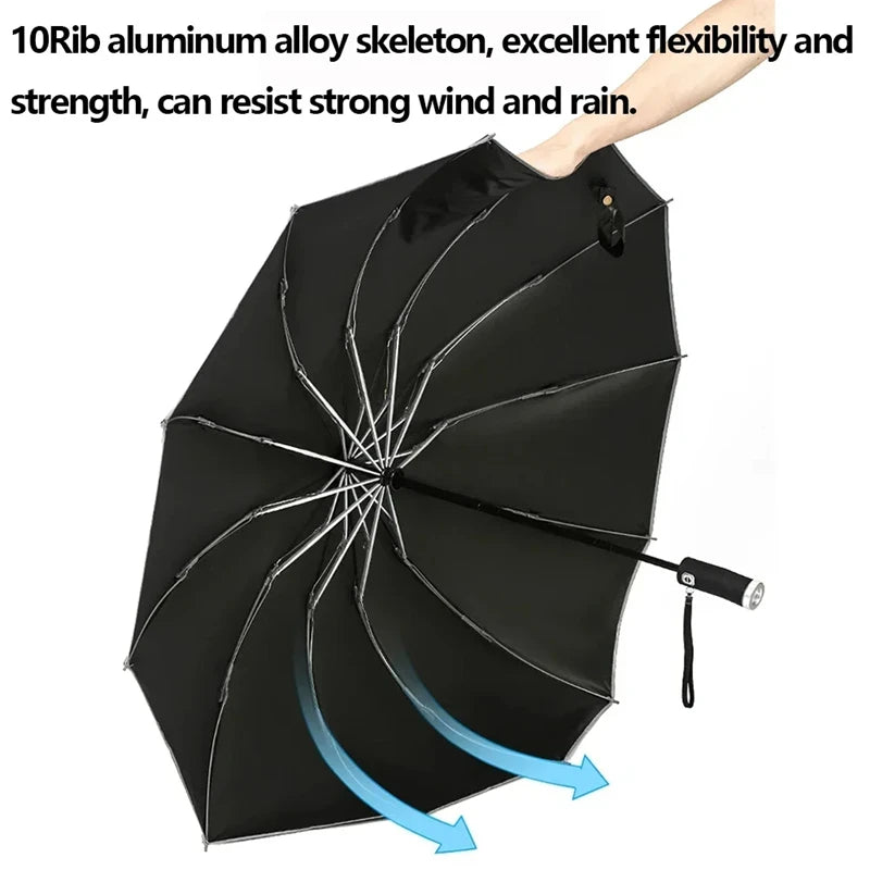 Xiaomi Umbrella Windproof Strong With Reflective Stripe Reverse Automatic Fold Umbrella UV Umbrella Insulation Portable Parasol