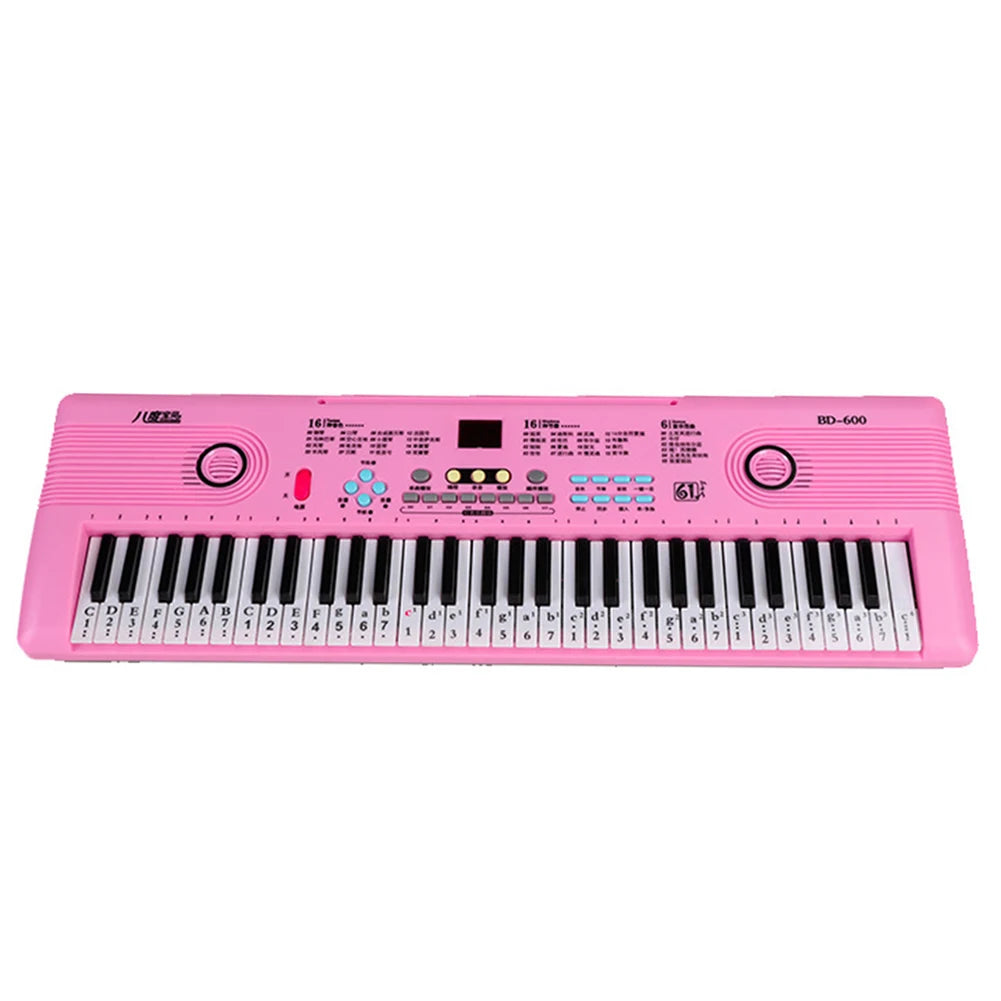 Professional Electric Piano 61 Keys Digital Electronic Piano with Microphone Adults Kids  Musical Instrument