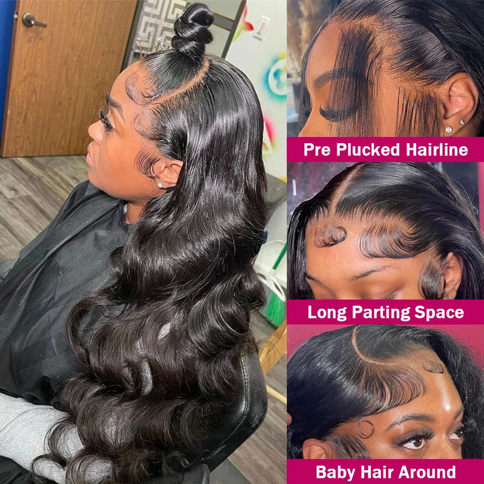 180 Density 36 38Inch Wig Human Hair For Women 13x4 Body Wave Lace Front Wig 13x6 Body Wave Lace Frontal Wig Brazilian Hair