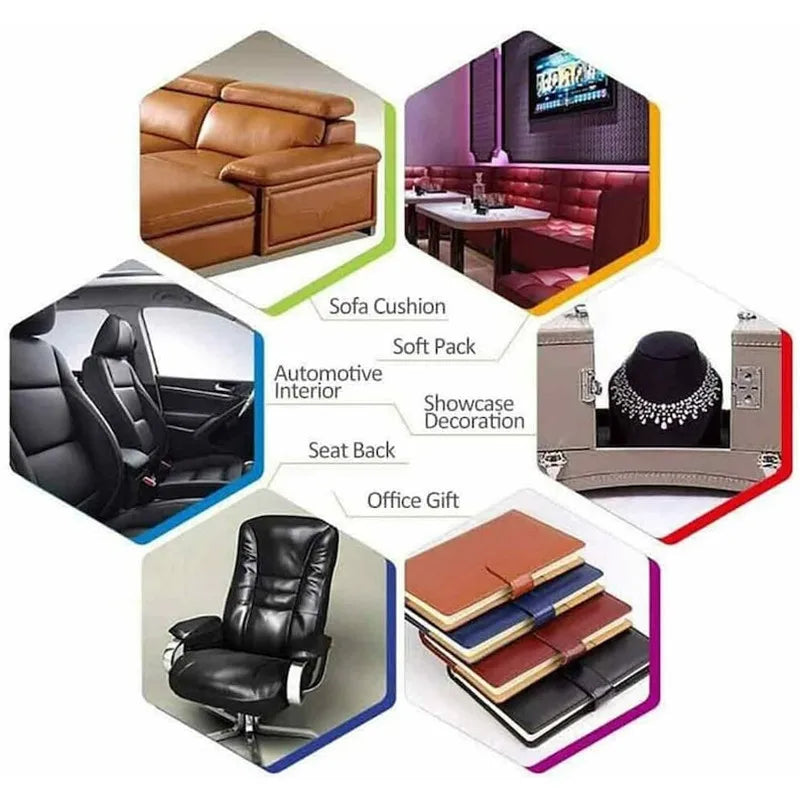 Self-Adhesive Faux Leather Repair Patch Breathable Perforated Leather Repair Sticker for Furniture Sofas Car Seats Office Chairs