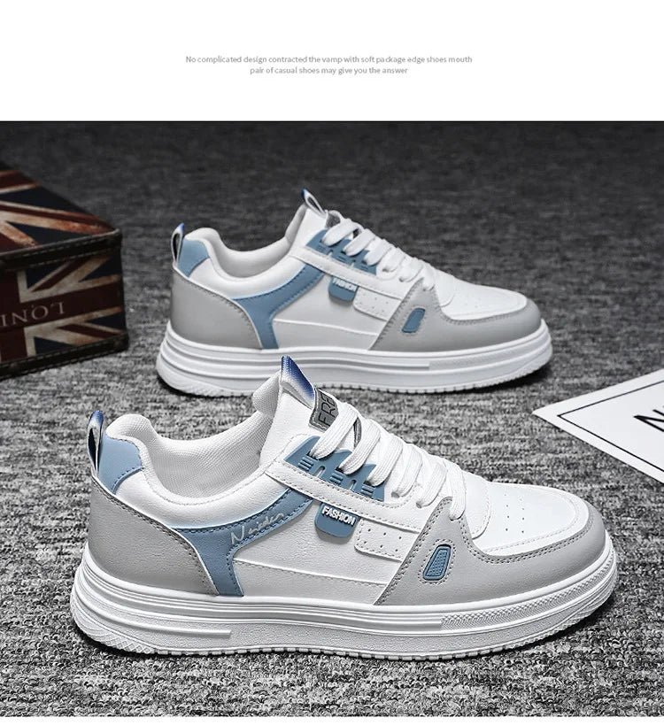 Men's shoes: Breathable, trendy, versatile, thick-soled white sneakers, sportswear, casual shoes, and board shoes