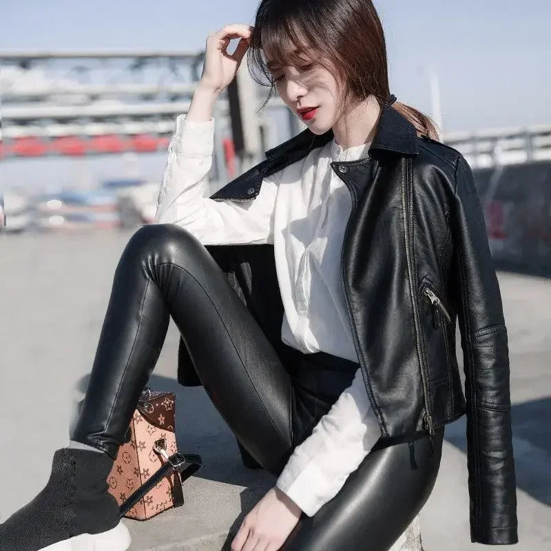 Coats Woman Spring Autumn Leather Jacket for Women New Products Korean Reviews Clothes High Quality Pretty Style Cheap Deals