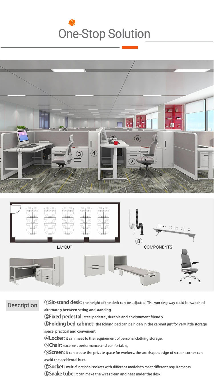 Modern Pc Laptop  Working Table Executive Office Desk With Cabinet Single Computer Desk for Office