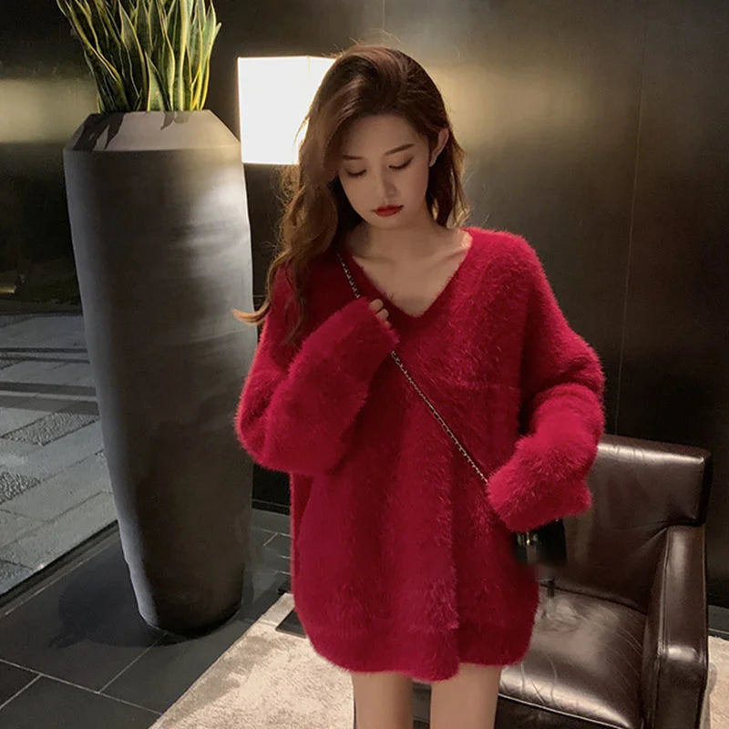 Pullovers Women Tender Loose Harajuku Chic Stylish Femme Korean Style Student Soft Elegant Aesthetic All-match Friends Casual