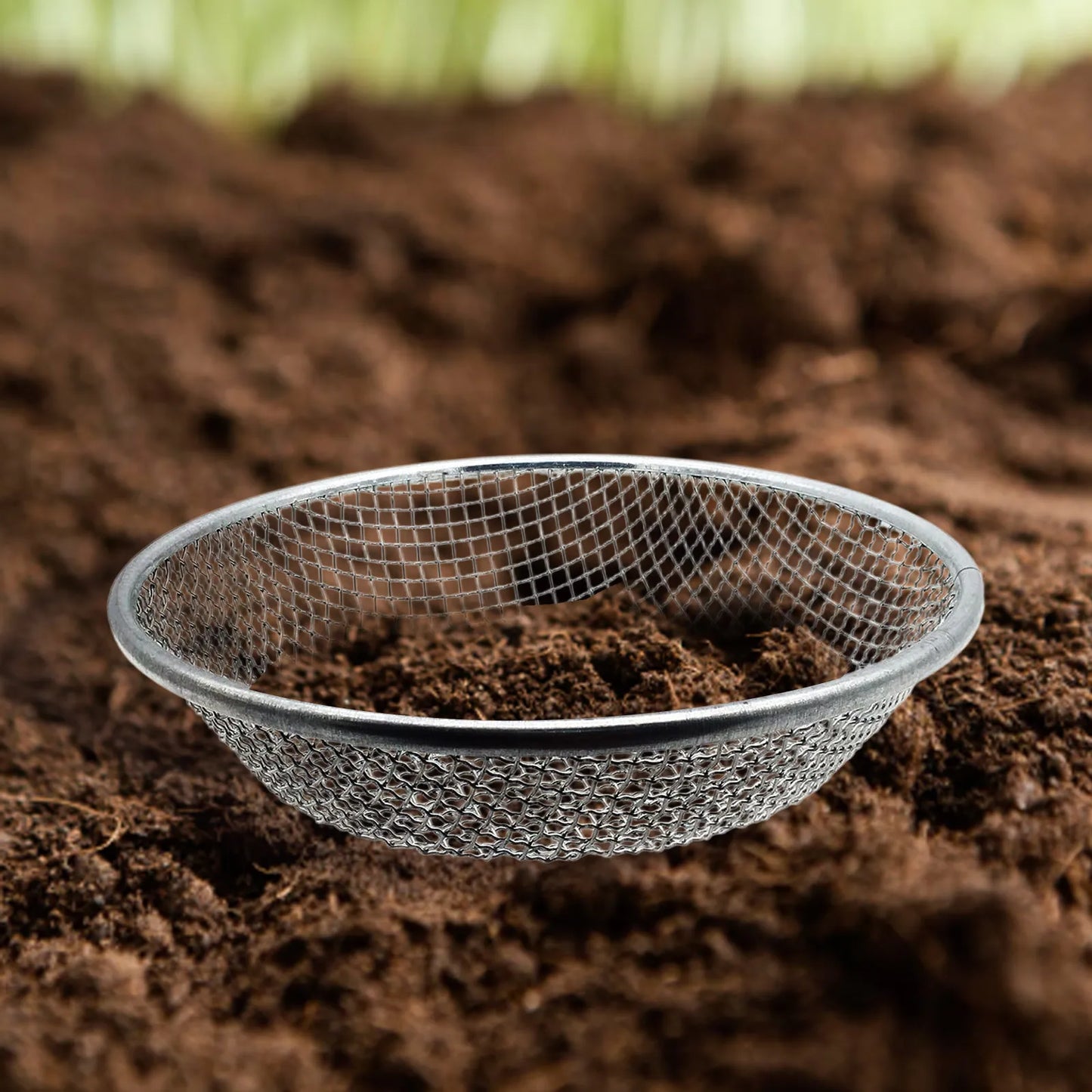 1pc Gardening Soil Compost Sieve Diameter 11.8inch, Stainless Steel Mesh Reinforced Edge Design, Aesthetically Pleasing And Re