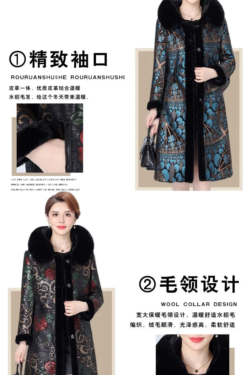 Fur Coat For Women Wearing Both Sides and Fur Integrated Coat 2023 New Loose Mother's Clothing Thickened and Warm Long Coat For