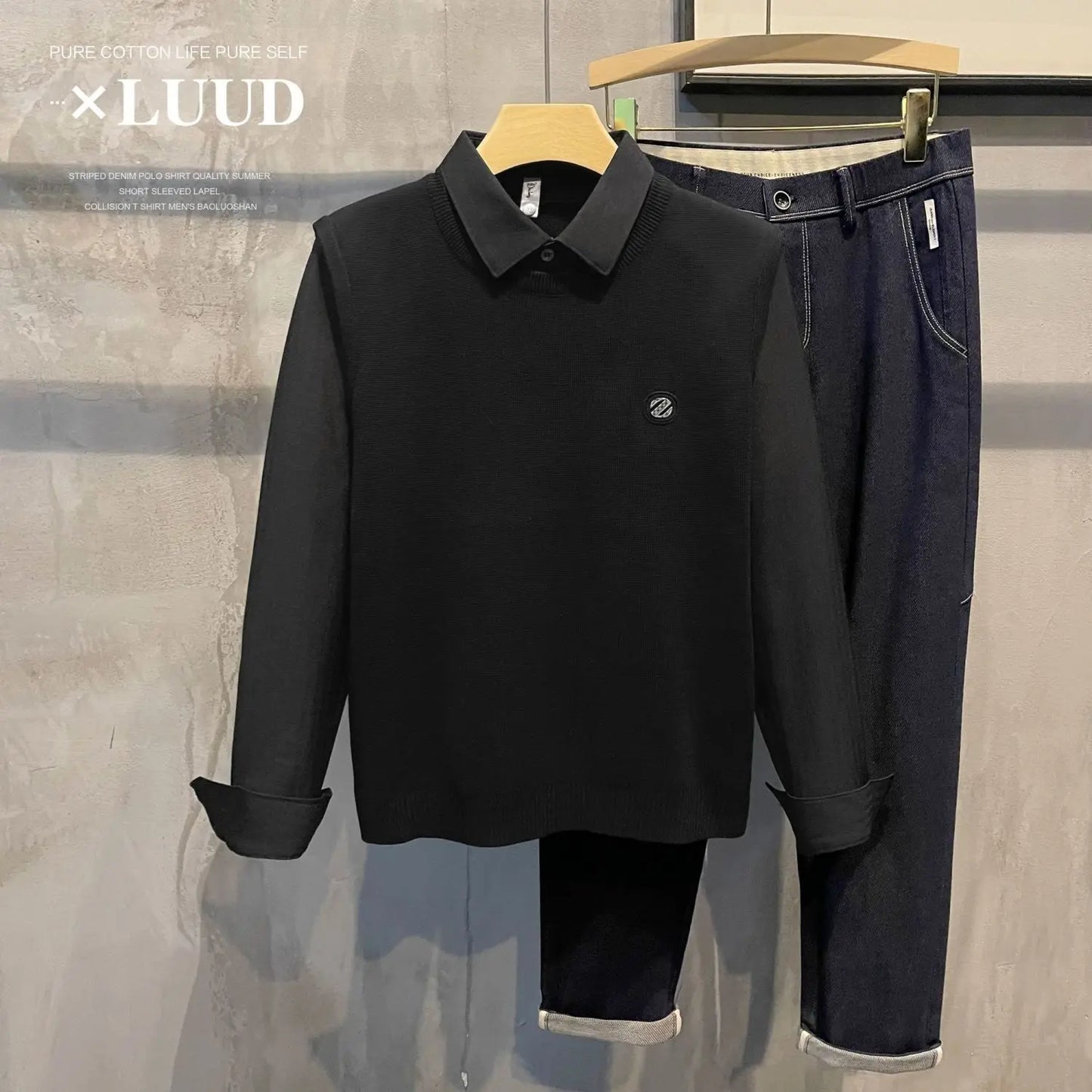 MenS Casual Pullovers For Daily Wear Spring And Autumn Comfortable Spliced Design Classic Style