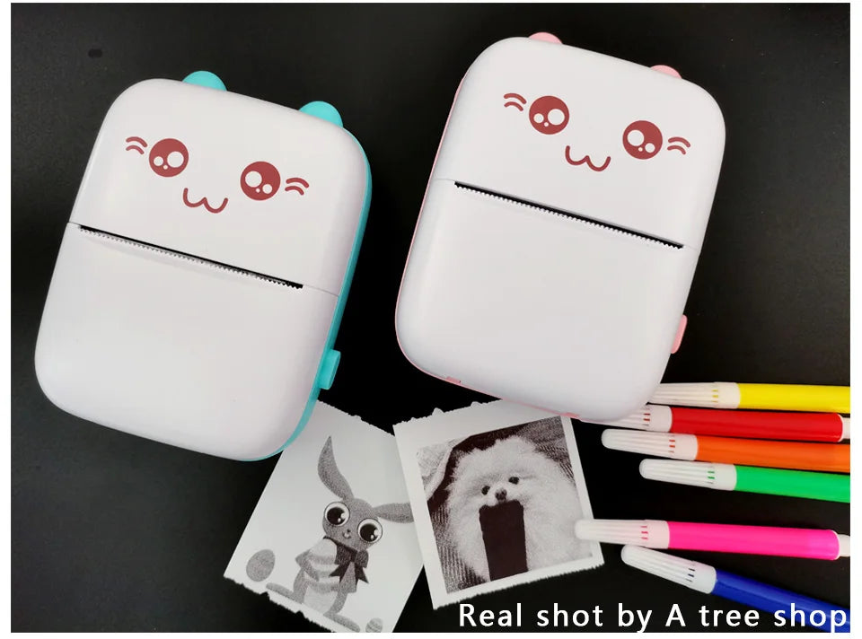 Portable Thermal Printer MINI Wirelessly BT 203dpi Photo Label Memo Wrong Question Printing With USB Cable Imprimante Portable