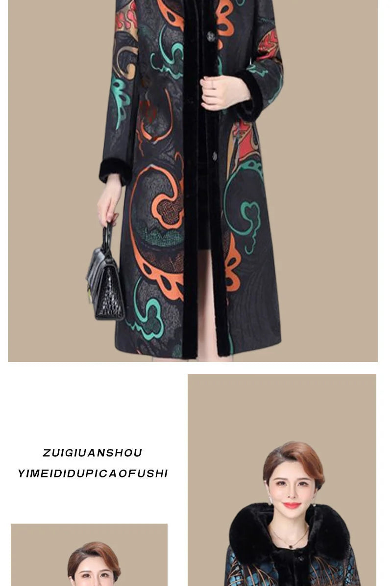 Fur Coat For Women Wearing Both Sides and Fur Integrated Coat 2023 New Loose Mother's Clothing Thickened and Warm Long Coat For