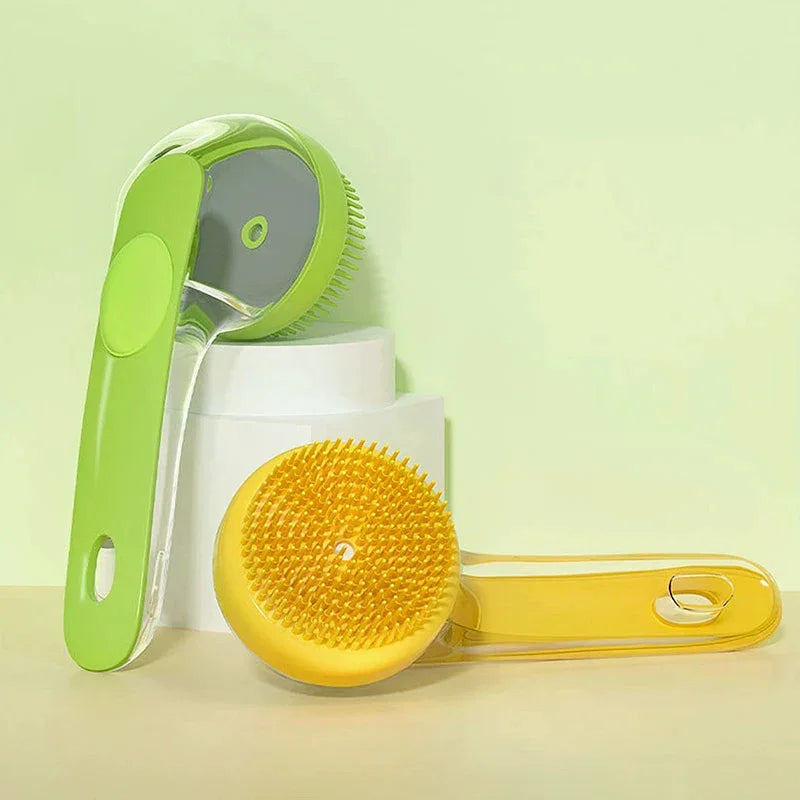 Pet Bath Brush 2025 New 2 In 1 Dog Bath Brush With Built-in Shampoo Dispenser Pet Wash Brush Dogs Cats Grooming Massage Brush