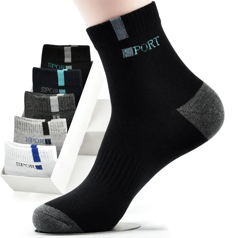 5 Pairs Size 37-43 Men Bamboo Fiber Autumn Winter Men Socks Breathable Cotton Sports Sock Breathable Deodorant Business Socks
