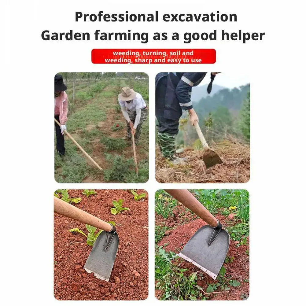 Garden Hoe Household Outdoor Farming Tools Forging Weeding Hoe for Digging Soil Planting Vegetables Flowers