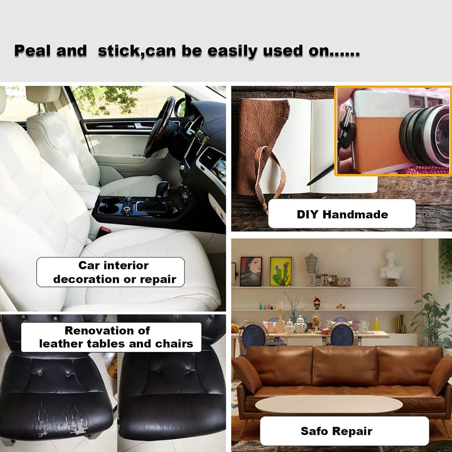 Leather Repair Patch for Furniture Sofa Car Seats Office Chairs Couch Scratch Tape Kit Self Adhesive Waterproof Sticker Hand Bag