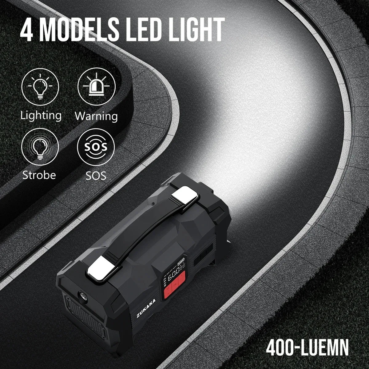 Car Jump Starter with Air Compressor Power Bank Portable Emergency Battery Booster Starting Device for Cars