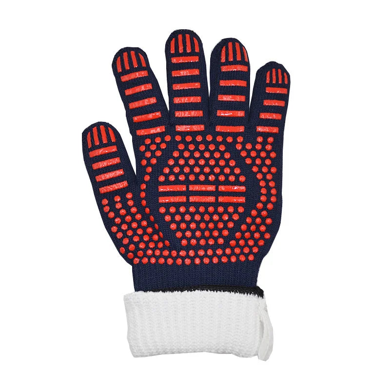 BBQ Gloves Fireproof Heat Resistant Oven Mitts Silicone Non-Slip Kitchen Grilling Gloves Barbecue Cooking Baking Smoker Gloves